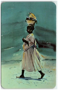 AK Junges Mädchen trägt Produkt auf dem Kopf zum Markt, Haiti - Bild 1 von 2