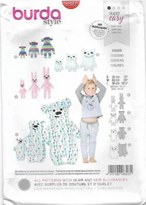 B219 BURDA 6303: BED TIME SOFT TOYS ONE SIZE  SEWING PATTERN - Image 1 of 2