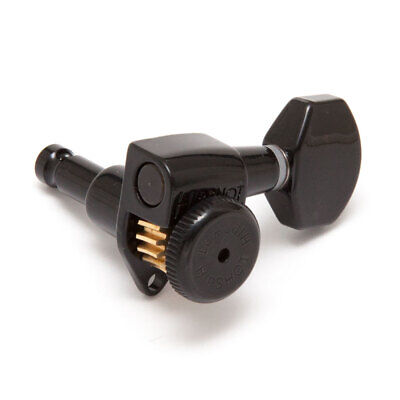 Hipshot Grip Lock Open Gear Locking Tuners 6 In-Line Right Handed (Black, D07)