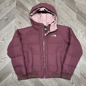 The North Face Goose Down Puffer Jacket Size L Plum Purple Winter Coat Women’s - Picture 1 of 18