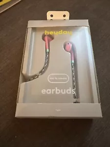 Heyday Wired Earbuds with Mic & Remote - Bright Pink/Multicolor - Picture 1 of 2