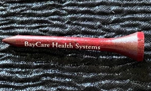 BayCare Health Systems Advertising Medical Theme Golf Tee Maroon Florida Golfing - Picture 1 of 1