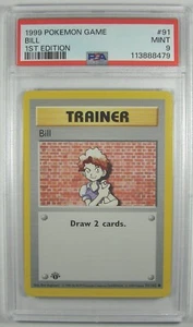 Pokémon 1999 Base Set 1ST EDITION BILL TRAINER 91/102 PSA 9 RARE - Picture 1 of 2