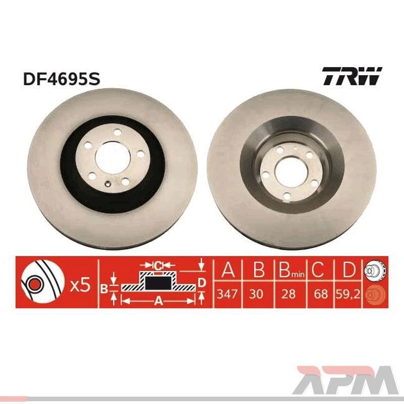 2x TRW DF4439 Disco De Freno Para Chevrolet Matiz M200 M250 Daewoo Kalos KLAS - Imagen 1 de 1