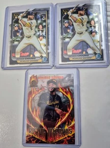 2024 Bowman Chrome Jackson Chourio Rookie Lot (3) - 2 Chrome, 1 Rising Infernos - Picture 1 of 1