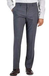 Nuevo Pantalones de Vestir Perry Ellis Portfolio Essentials Calce Ajustado Carbón Cuadros 38 x 32 - Imagen 1 de 5