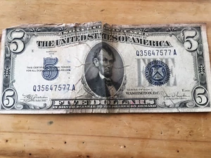 1934 C FIVE DOLLAR $5 SILVER CERTIFICATE NOTE CIRCULATED - Picture 1 of 8