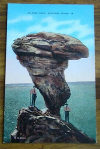 Postal de lino vintage de roca equilibrada de Idaho Maher & Morrison Twin Falls Buhl - Imagen 1 de 4