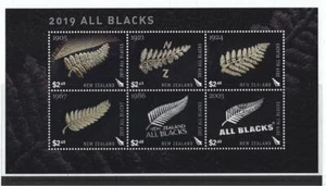 Hoja en miniatura nueva zeland 2019 todos los negros fina usada - Imagen 1 de 1