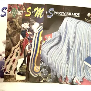 Annie’s Crochet Quilt & Afghan Club Patterns Lot of 5 Sports Car Baseball Xmas - Picture 1 of 7