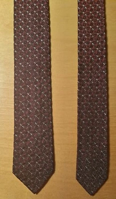 Vtg 50s Rockabilly Skinny Tie Burgundy/Metallic  2"x 53" Coplan? NWOT - Image 1 of 4