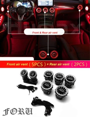 For Mercedes Benz C Class W205 GLC X253 64 Colors Air Vent LED Ambient Light - Image 1 of 4