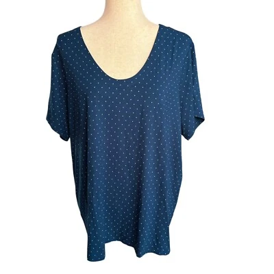Camisa Top Mujer Jill Talla XL Azul Teal Lunares Colección Wearever Foto 1 de 4