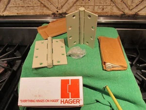 One Set Of Three New Hager USA Steel Mortise Door Hinge 5" By 4" Standard Weight - Picture 1 of 2