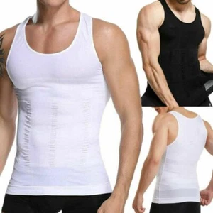 Hot Men Slimming Shirt Corsets Body Shaper Compression Vest Men's Shapewear - Picture 1 of 11