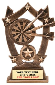 DART TROPHY 3-DIMENSIONAL RESIN AWARD DARTS FREE SCHRIFTZUG M~SSR28 @ - Bild 1 von 1