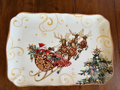 Williams Sonoma Twas The Night Before Christmas Santa Serving Platter 18” Rc NEW - Image 1 of 3