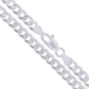 Sterling Silver Necklace Curb Chain 4.5mm 925 Italy