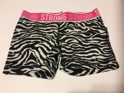 Pantalones Cortos de Compresión Ajustados Danskin para Niñas Deportes Activos Medianos Animal Estampado de Cebra Foto 1 de 3