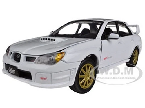 SUBARU IMPREZA WRX STI WHITE 1/24 DIECAST MODEL CAR BY MOTORMAX 73330