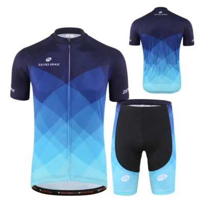 ZEROBIKE Herren Atmungsaktiv Radfahren Ozean Radtrikot Fahrradtrikot Radlerhose Kurzarm