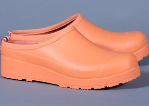 HUNTER ORIGINAL PLAY ORANGE Waterproof Clogs Sz US 8 - Picture 1 of 4
