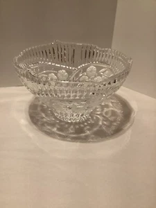 Avignon glasklar, mattiert, geätzte Blumen Glas Schale Schale - Bild 1 von 21