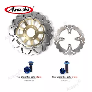 Fit for SUZUKI GS 500E 1989 - 2003 2002 Front Rear Brake Discs Rotors and Bolts - Picture 1 of 11