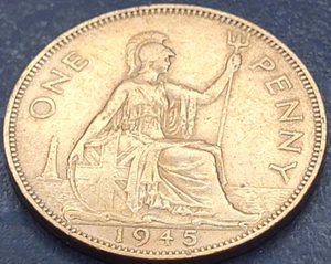1945 UNITED KINGDOM 1 PENNY KM# 845 US SELLER COMBINED SHIPPING REFUND - Picture 1 of 2