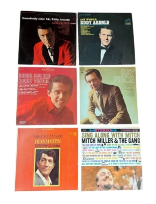 Lot of 6 Vtg LPs: Eddy Arnold/Bobby Vinton/Ray Price/Dean Martin/Mitch Miller - Image 1 of 4