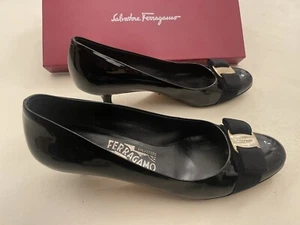 Rare 100% Authentic Salvatore Ferragamo Patents Heels - US 6.5 UK 4.5 - Picture 1 of 9