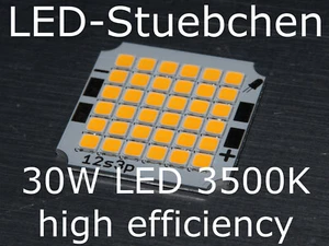 30W 3500K High-Efficiency High-Power LED Warmweiss 700mA incl. Wärmeleitklebeban - Bild 1 von 2