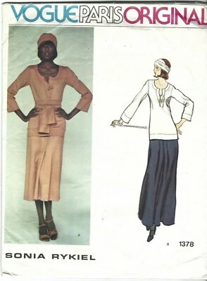 Vogue Sewing Pattern 1378, Sonia Rykiel Vintage Top, Skirt, Scarf, Size 14 Uncut - Image 1 of 3