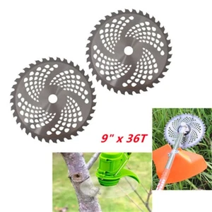 2 Pcs 9" x 36T Carbide Tip Brush Blades Suitable For Cutter Trimmer Weed Eater - Picture 1 of 8