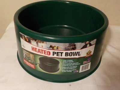 NEW Large Heated PET BOWL. 60-watt Thermostat. 1.5 Gallon, Farm Innovators - Image 1 of 4