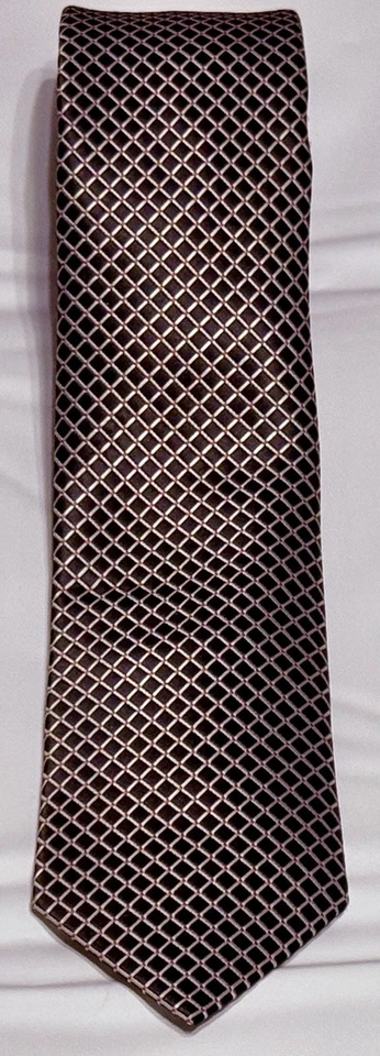 Совершенно Q мужской официальный галстук 59 «Lx2.5» W черный/белый галстук клетчатый микрофибры - Изображение 1 из 4