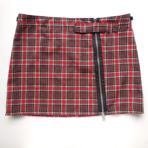 MT:2 Vintage Plaid Mini Skirt Size 9 Red Tartan 30 x 13.5 Grunge 80s 90s Y2K - Picture 1 of 10