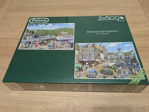 Falcon de luxe BOWNESS & KESWICK 2x500 Piece Jigsaw Puzzle - New & Sealed - Picture 1 of 5