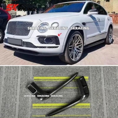 Fits 2017-2020 Bentley Bentayga V8 Front Bumper Side Splitter Canard Fins Trim - Image 1 of 4