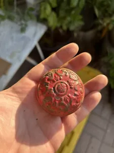 Victorian Antique Copper Door Handle Red Knob - Picture 1 of 5