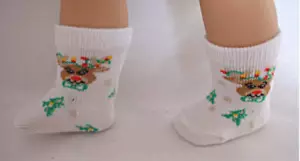 Weihnachten Rentier Socken passt 18 Zoll Puppen - Bild 1 von 2