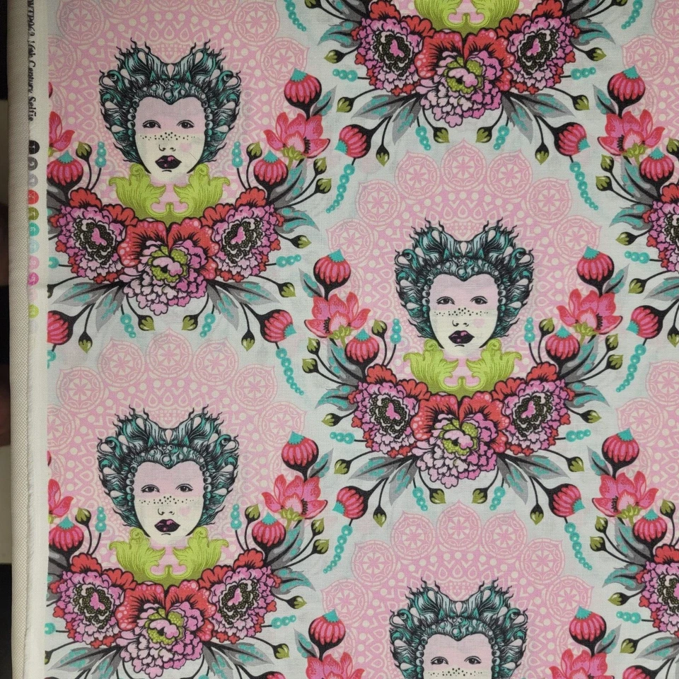 1 /2 YD Tula Pink Elizabeth 16th Century Selfie in Pink PWTP062 Free Spirit - Image 1 of 1