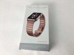 Platinum Link Band Stainless Steel Strap for Apple Watch 45mm 44mm 46mm RoseGold - Picture 1 of 5