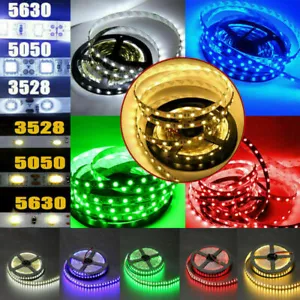 Bright 12V 5M 16.4ft 3528 5050 5630 RGB SMD 300 LEDs Flexible Strip light Lamp - Picture 1 of 16