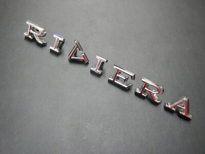 1968 1969 Buick Riviera Front Fender Letters Emblem Set Badge 68 69 for 1 Fender - Image 1 of 4