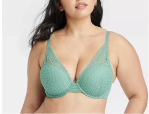 Women's Plunge Push-Up Bra - Auden Tidal Flow Green 40C - Picture 1 of 9