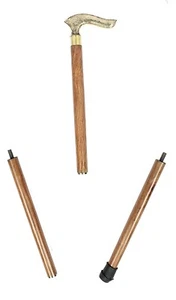 Vintage Style Antique Designer Brass Handle Victorian Wooden Walking Stick Cane - Picture 1 of 10