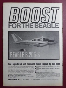 7/1966 PUB BEAGLE AIRCRAFT LIMITED B206-S FLUGZEUG LUFTFAHRT ORIGINAL ANZEIGE - Bild 1 von 1