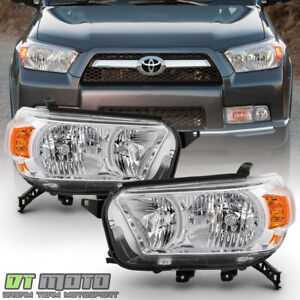 For 2010-2013 Toyota 4Runner Chrome Headlights Headlamps Replacement Left+Right