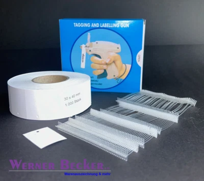 Arrow Etikettierpistole + 1000 Heftfäden Standard + 1000 Endlosetiketten 30 x 40